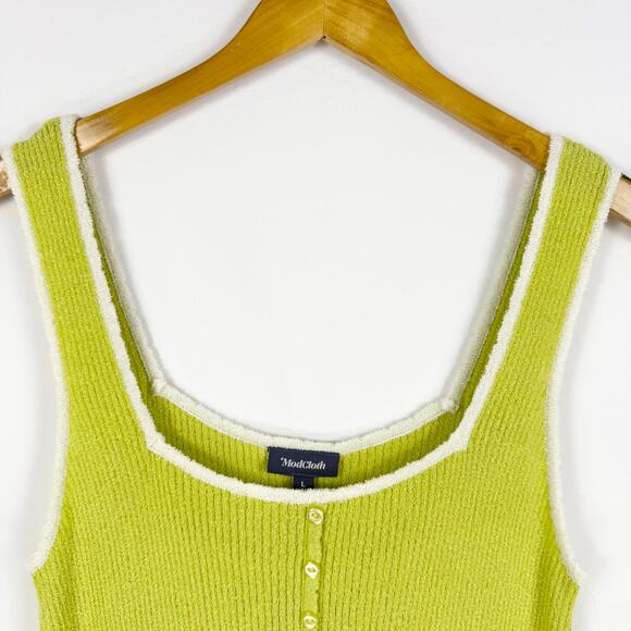 Mod Cloth Women's Matcha do About Nothing Sweater Dress Large Lime Green - Picture 7 of 15